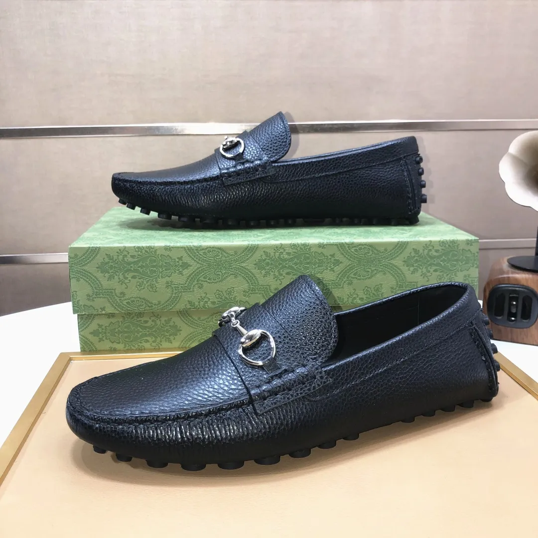 Men's Men's Shoes💰420💰[Gucci GUCCI] (High-end Niuli) New 🍀Gucci*-Gucci Peas Shoes! Made of imported original cowhide, the inner top layer is comfortable cowhide lining! Original wear-resistant rubber outsole! High quality products! Code number 38-44!
